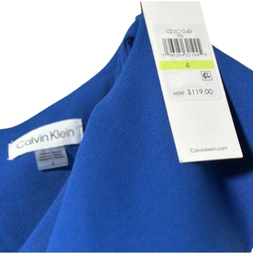 🅽🅴🆆 Calvin Klein blue sleeveless ruffle top maxi dress, women’s size 4